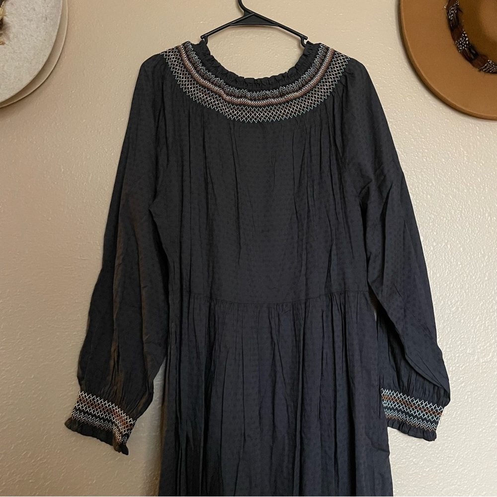 NWT! Universal Thread - Women’s Black Boho Western Dress Long Sleeve - Picture 13 of 14